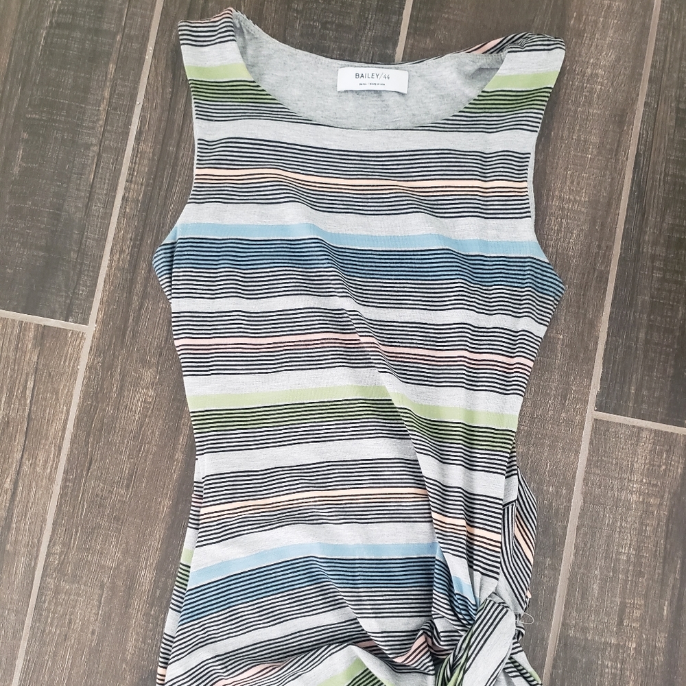 Anthropologie Bailey 44 Striped Diagonal Midi Knit Biased Casual Dress, S